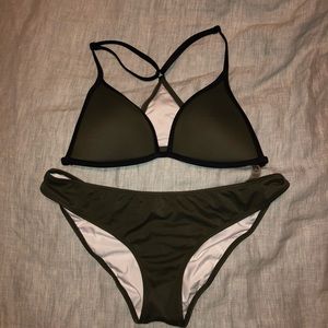 Army green PINK (VS) bathing suit, size M